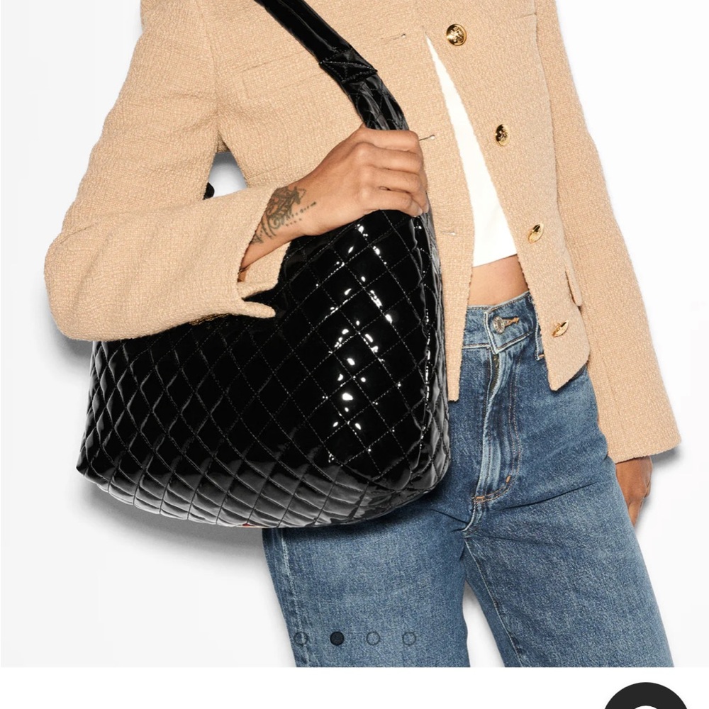 MZ Wallace large shoulder bag, black lacquer